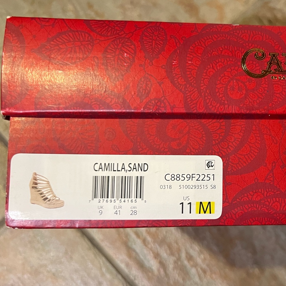 BNIB CARLOS SANTANA CAMILLA WEDGES SIZE 11 sand - Picture 4 of 4